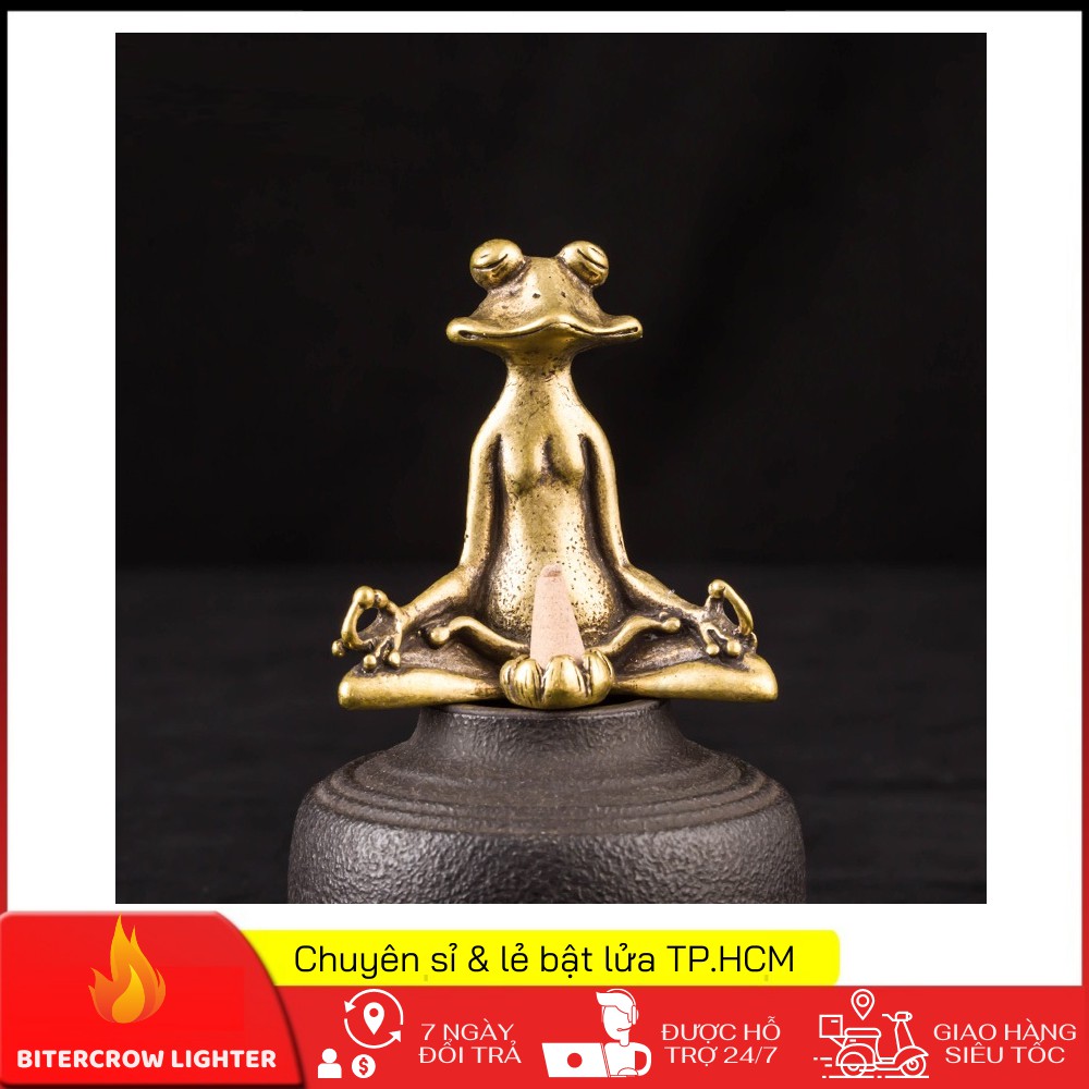 Tượng Nhỏ Phong Thủy Bằng Đồng Kiểu Dáng Hình Ếch Ngồi Thiền, Đem Lại Sự May Mắn Tài Lộc (Kích Thước: 5.2cm x 4.9cm)
