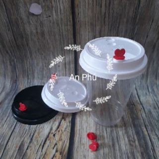 50 Ly nhựa mỏng nắp nút tim 500ml 700ml