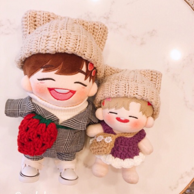 Mũ mèo len cho doll