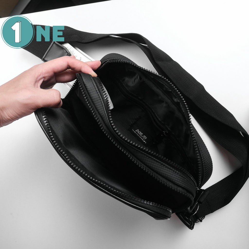 ( Chuẩn Hãng ) Túi Đeo Chéo Nam MLB NY 2 Bag Black Full Tag Mac