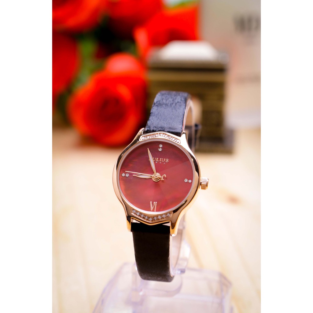 Đồng hồ nữ JA-1155 Julius Hàn Quốc dây da ( Nhiều màu )