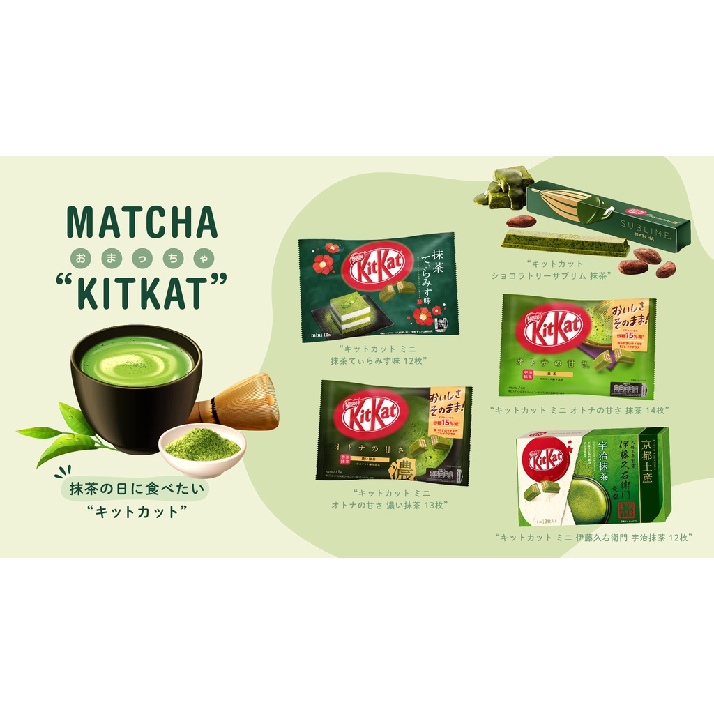 Bánh Kitkat Nhật Bản thơm ngon giòn rụm đủ vị trà xanh, dâu, cam, lúa mạch, dưa lưới, bạc hà, mint