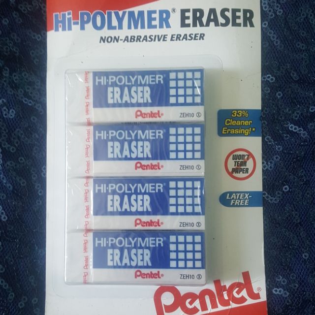 Vỉ 4 cục gôm tẩy Pentel size lớn