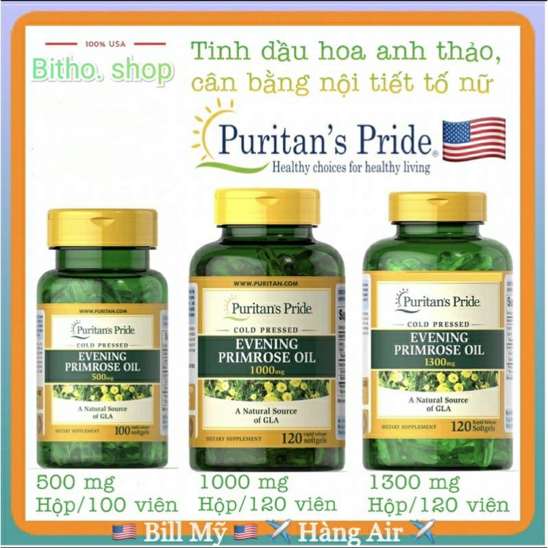 Viên uống hoa anh thảo cân bằng nội tiết tố, giảm mụn Evening Primrose