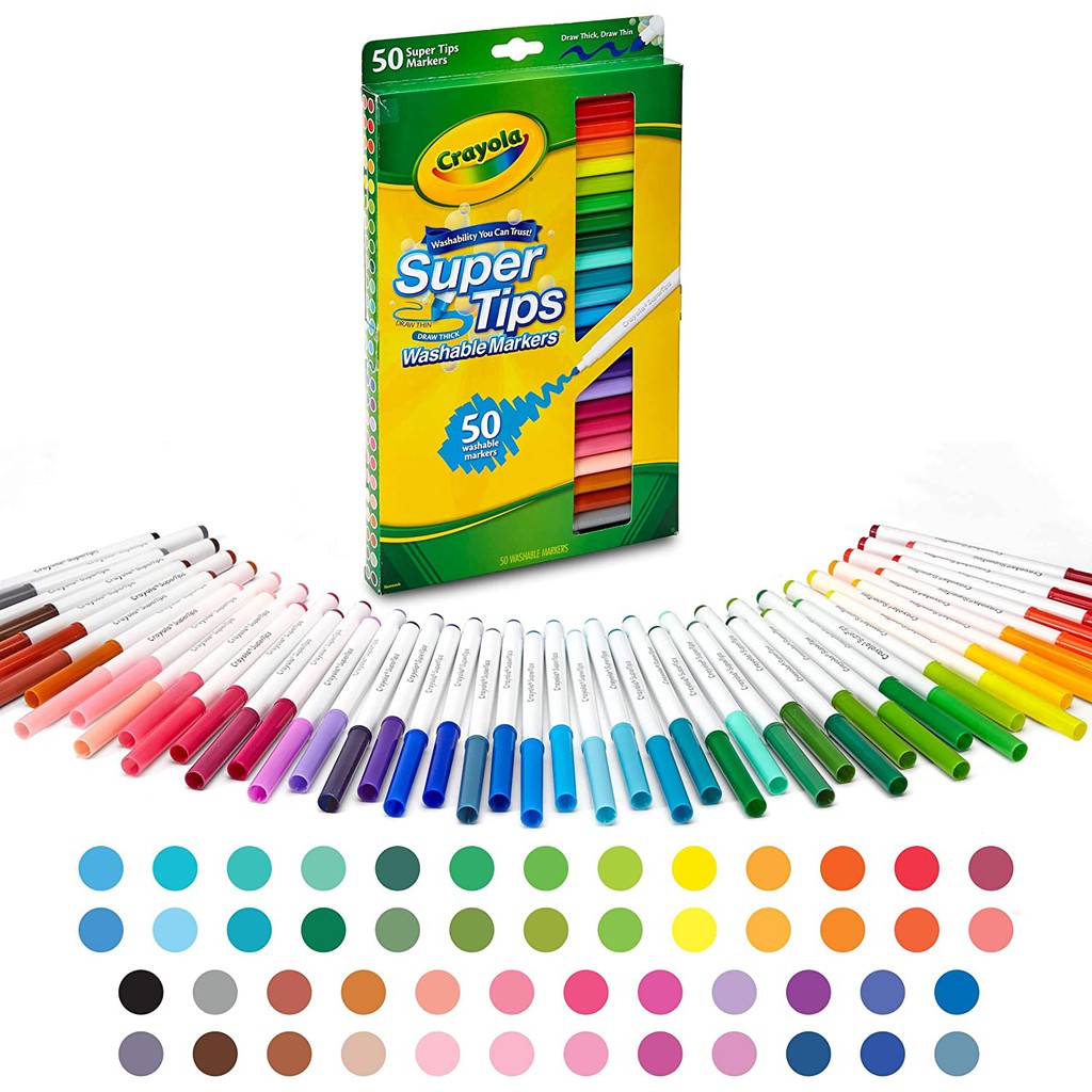 Bút lông vẽ nét thanh nét đậm Crayola Supertip Mỹ bán lẻ (được lựa màu)