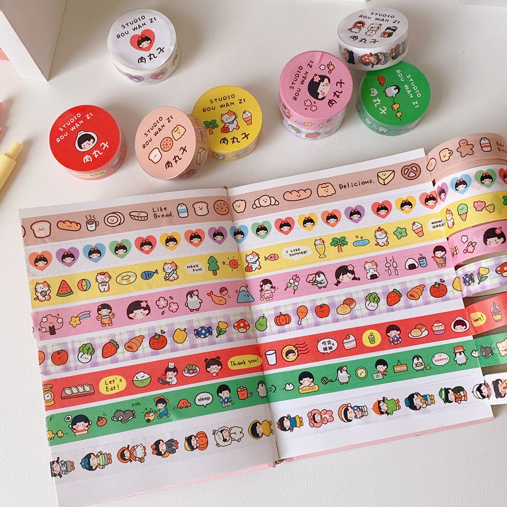 Băng keo Washi Tape Hoạt Hình Phong Cách Nhật Bản Dễ Thương