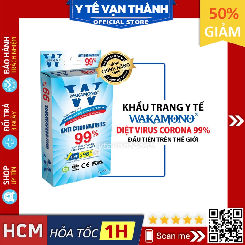 ✅ [CHÍNH HÃNG] Khẩu Trang Y Tế 4 Lớp- WAKAMONO (Hộp 10 Cái) -VT0690