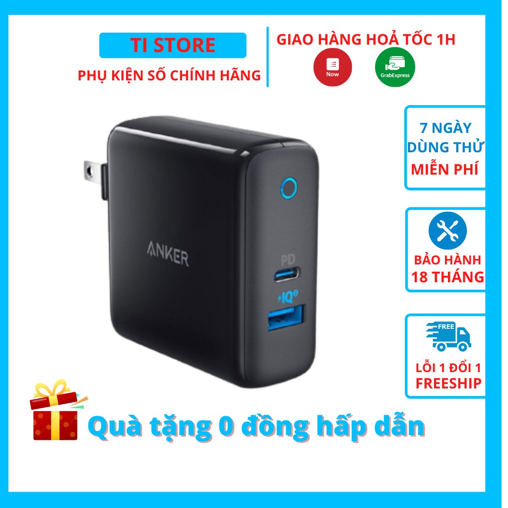 Củ sạc Anker PowerPort Pd+2 33w , Usb-c PD, PowerIQ2.0 - A2626 sạc nhanh IPhone Android - tistore