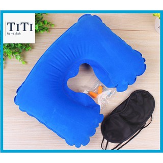 SET đồ ngủ văn phòng - Gối bơm hơi - Che mắt - Đồ bịt tai - Gối du lịch