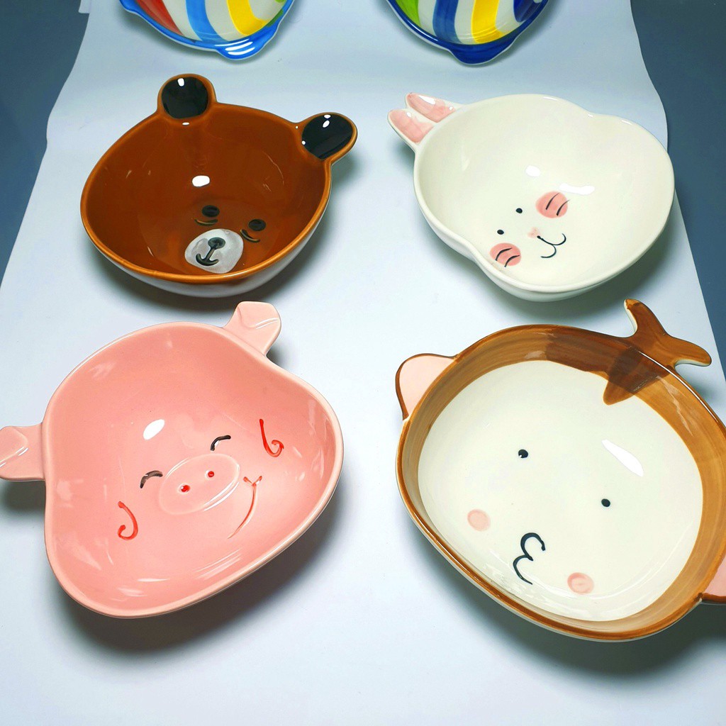 Bát Ăn Dặm Cho Bé Gốm Sứ Kiểu Nhật Cute Hình Khỉ Ngộ Nghĩnh Cho Bé