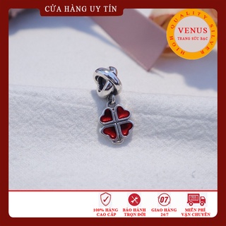 Charm treo cỏ 4 lá đỏ- mã sản phẩm venuscd