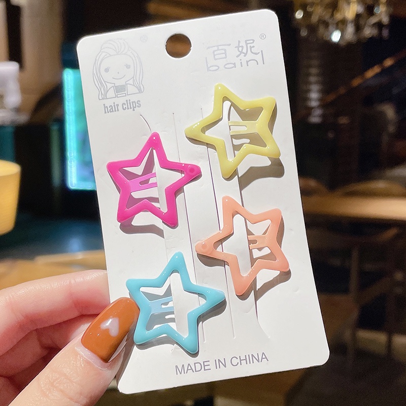 Cài tóc Kẹp Tóc Hình Ngôi Sao Màu Sắc Kẹo Ngọt Xinh Xắn Đáng Yêu Cho Bé Gái kẹp tóc cho bé kẹp tóc nhiều màu