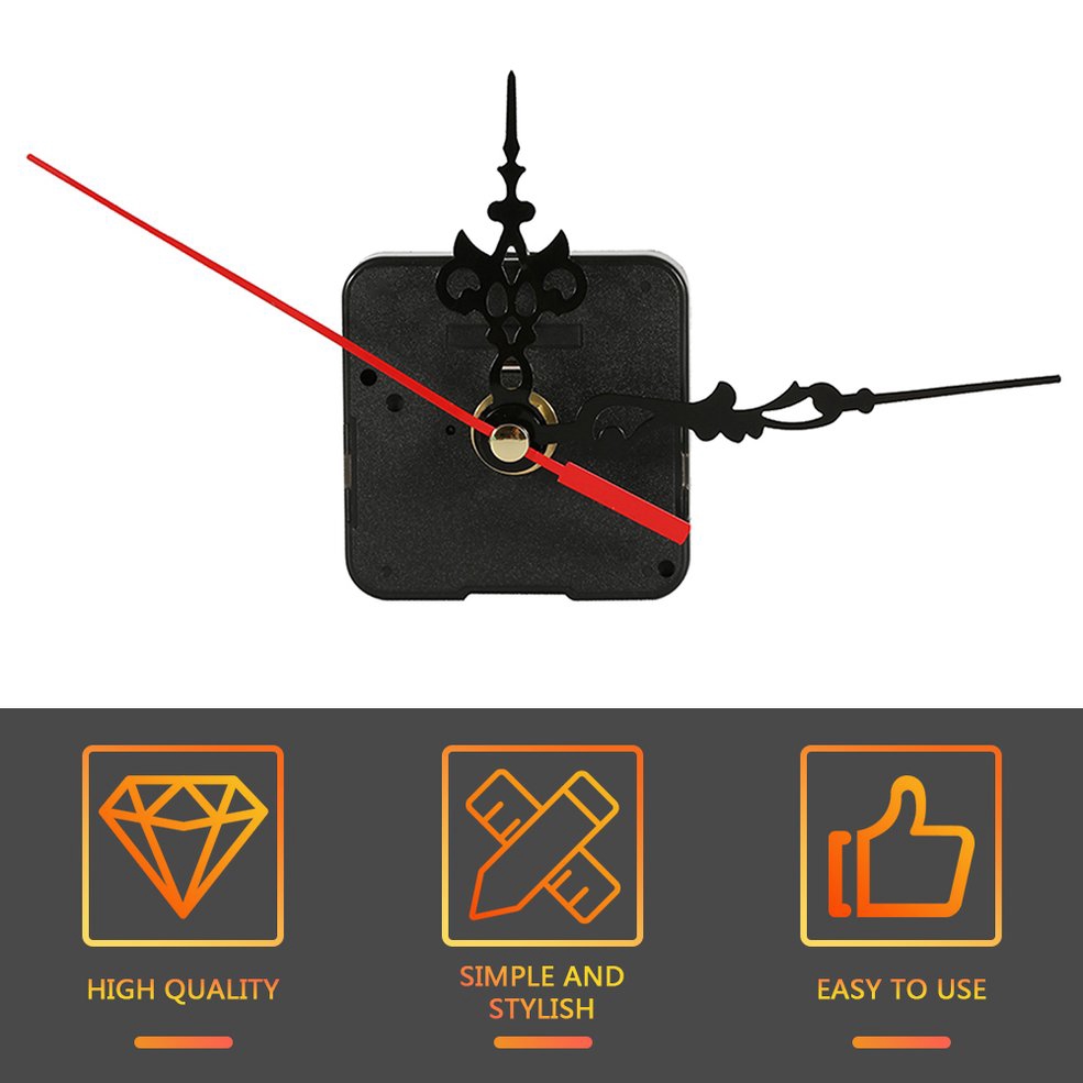 Bộ cơ chế máy đồng hồ treo tường quartz sửa chữa tự làm có kim chỉ giờ
