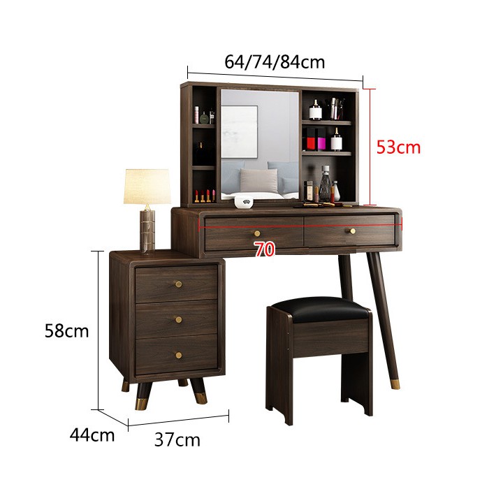 Bàn phấn gỗ óc chó cao cấp, Bàn trang điểm gỗ óc chó tân cổ điển BAH036 9386 STORE