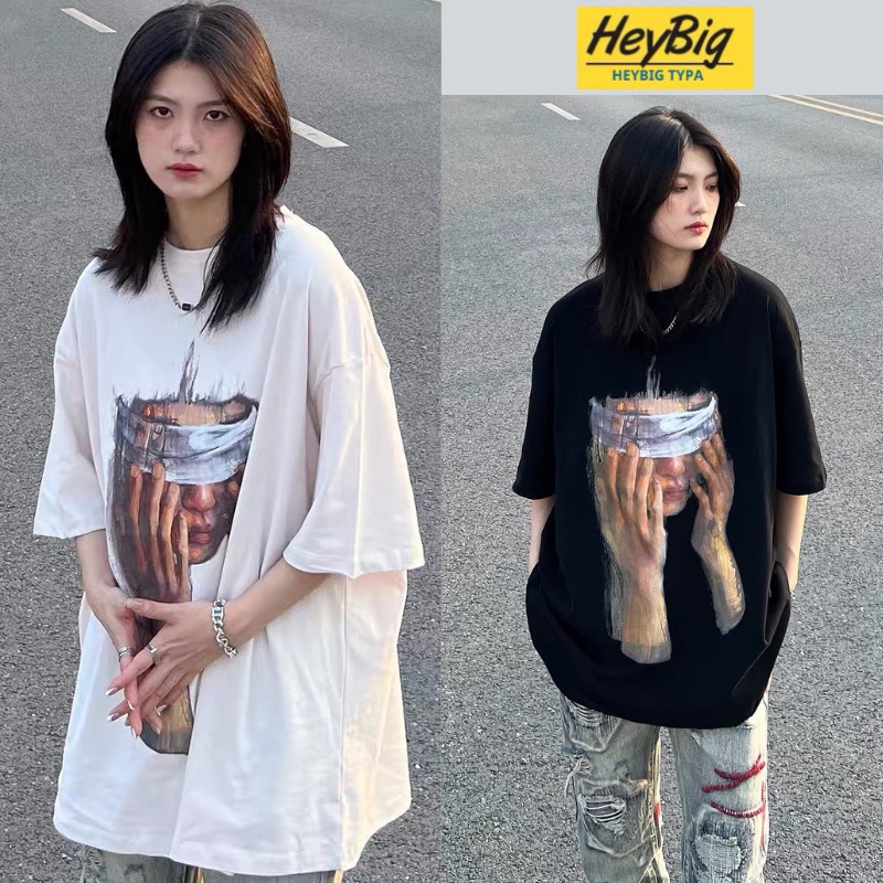 Áo thun in hình tay lỡ Oversize Cotton Premium - áo phông nelly cộc tay phom rộng unisex chất Liệu 100% cotton heybig