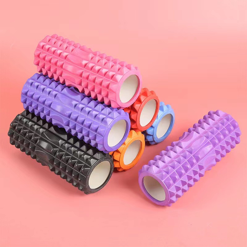 Con lăn Yoga Massage Foarm Roller, ống trụ lăn xốp thể thao giãn cơ có gai