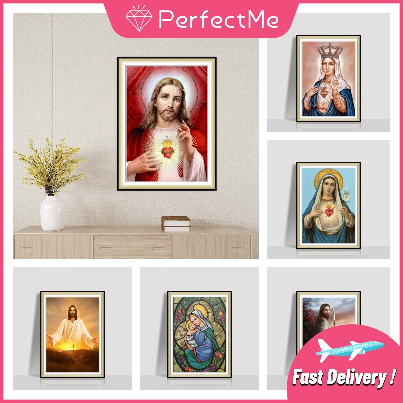 Bộ tranh đính đá tự làm hình chúa jesus 30x40cm