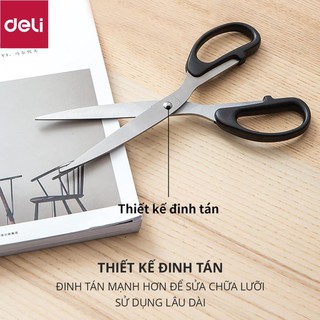 [COMBO 3/1] Kéo 210mm Deli, Đen/Đỏ - E6010 [Deli]