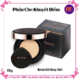 Phấn nước che khuyết điểm tự nhiên 15g kèm lõi thay thế. natinda - aura perfect cover cushion hàn quốc