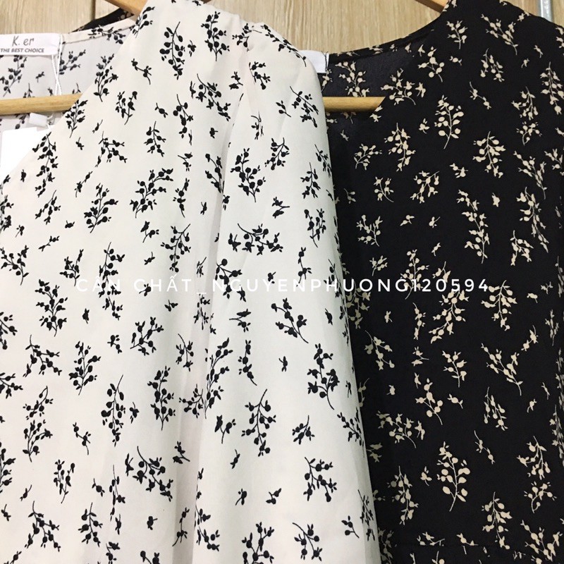 Váy hoa nhí cỏ babydoll cài cúc cổ V dáng dài ulzzang Hàn Quốc | BigBuy360 - bigbuy360.vn