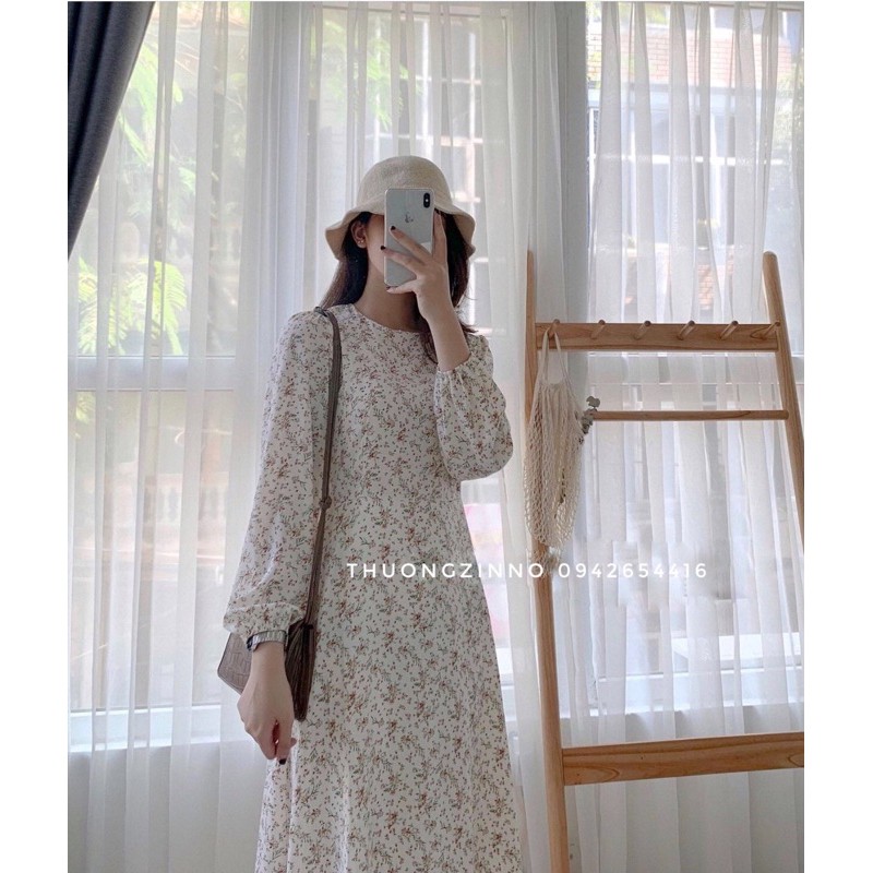 [Ảnh thật/Video Váy hoa cỏ dáng dài Hàn Quốc - Đầm hoa nhí vintage phong cá | BigBuy360 - bigbuy360.vn