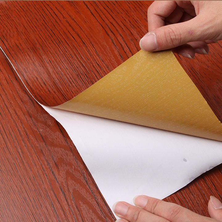 Giấy Dán Tường Bằng Vinyl Chống Nước Tự Dính Họa Tiết Vân Gỗ Trang Trí Nội Thất