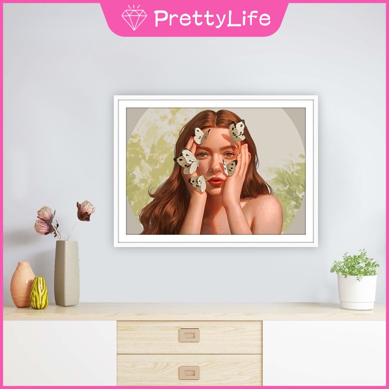 Bộ Tranh Đính Đá 5D Họa Tiết Cô Gái Độc Đáo DIY Dùng Trang Trí Nhà Cửa