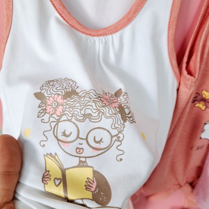 Áo 3 lỗ sát nách bé gái Dokma - chất sợi tre cao cấp siêu mềm mát