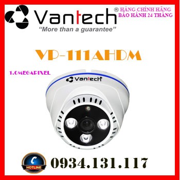 Camera Dome AHD hồng ngoại 1.0 Megapixel VANTECH VP-111AHDM