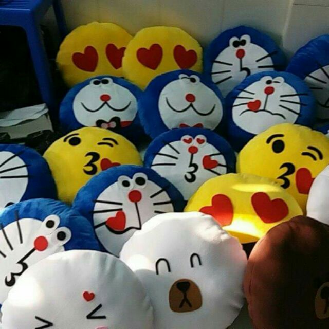 Gối tròn icon, doraemon