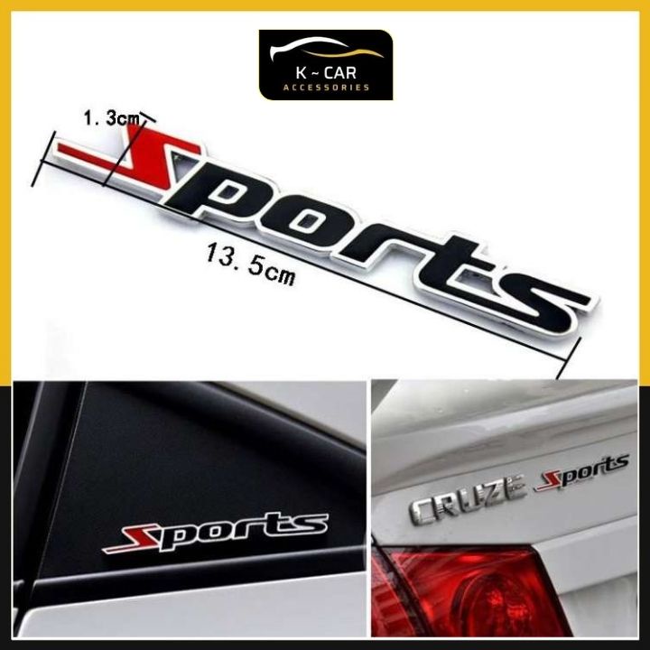 Decal Chữ SPORT Kim Loại Trang Trí Ô Tô Xe Máy Phong Cách