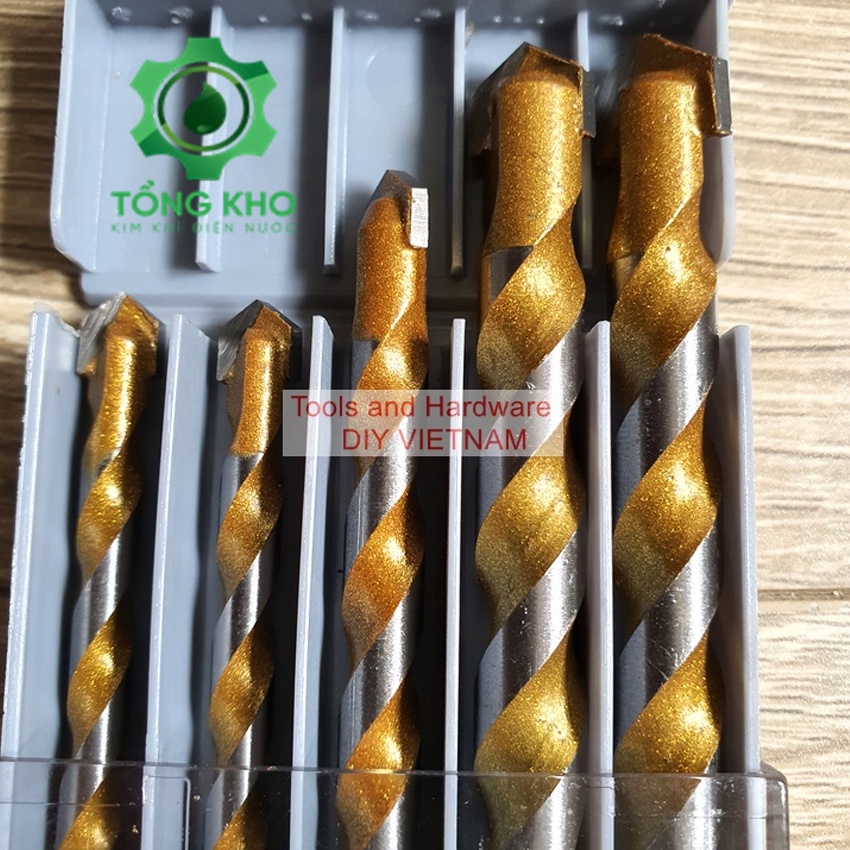 Hộp 5 mũi khoan đa năng Kapusi Nhật Bản bao gồm mũi 6,6, 8, 10,12mm - Bộ 5 đầu khoan tiện lợi