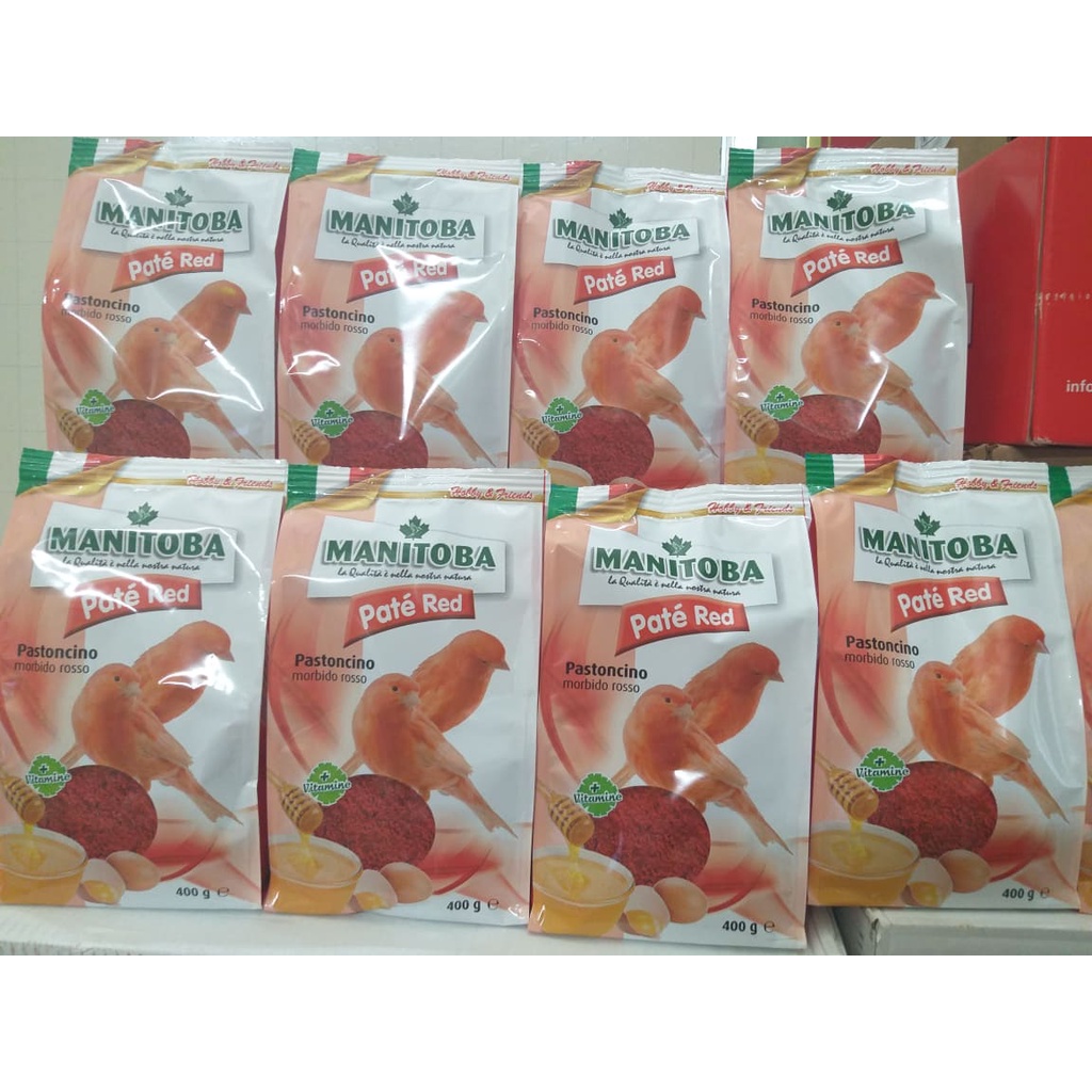 cám trứng đỏ/vàng PATE RED/ PATE GOLD của Manitooba (Ý) gói nguyên 400g dành cho hồng yến/hoàng yến