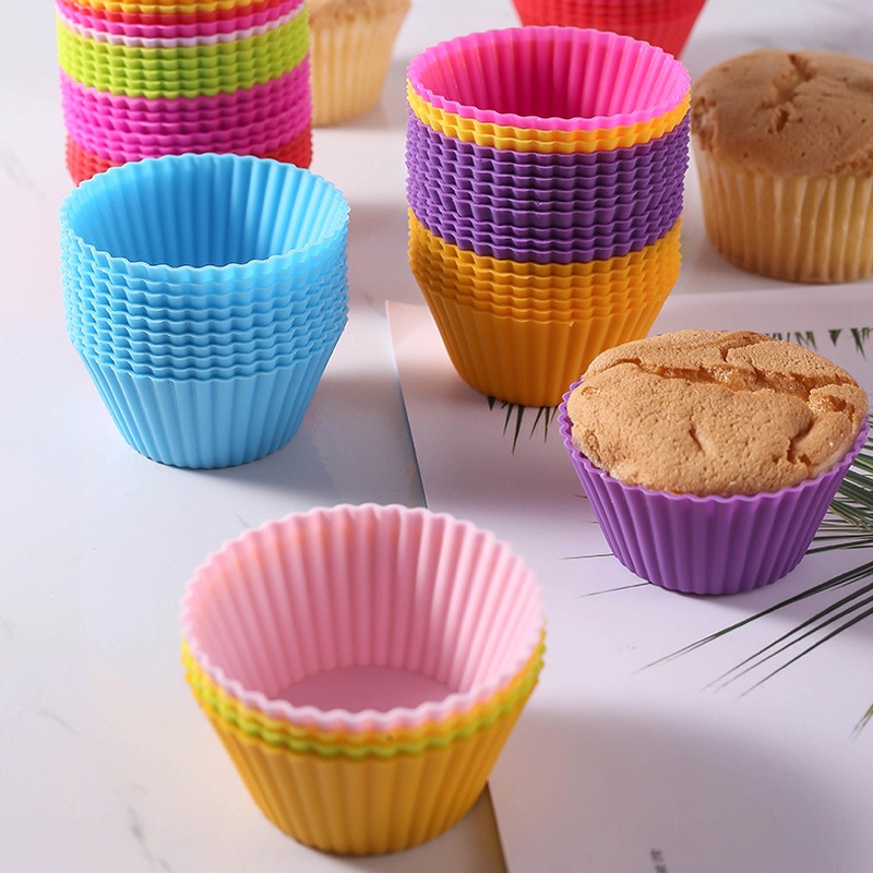 Khuôn Làm Bánh Muffin, Cupcake, Bánh Bông Lan Silicon Chịu Nhiệt