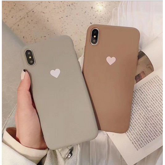 Ốp điện thoại silicon màu trơn họa tiết trái tim nhỏ xinh xắn cho iPhone 6 6s plus 7 8 plus X XS XR | BigBuy360 - bigbuy360.vn