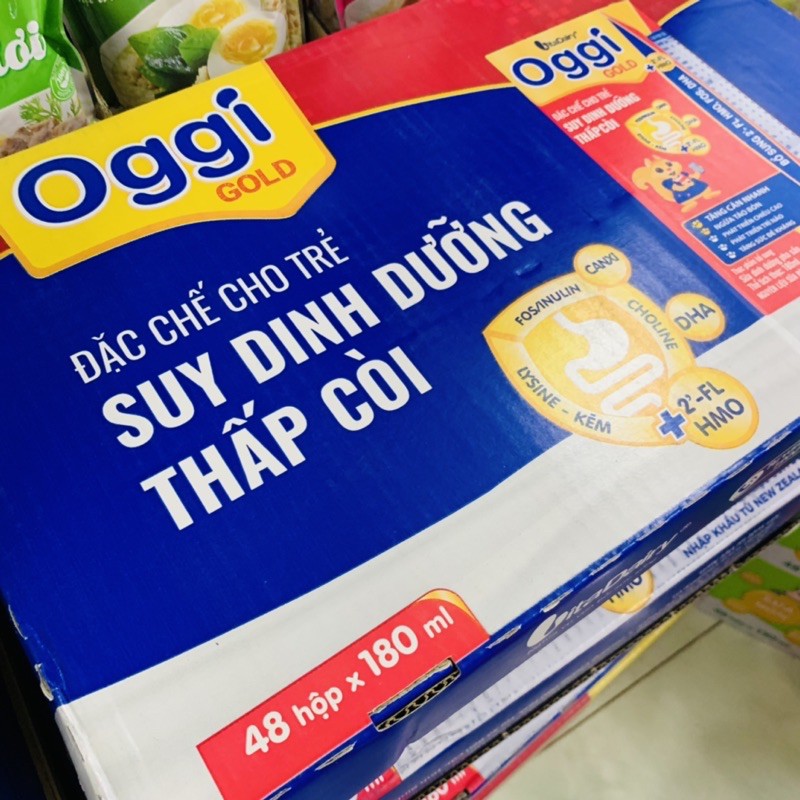 Thùng sữa hộp Oggi 48x180ml cho bé suy dinh dưỡng thấp còi