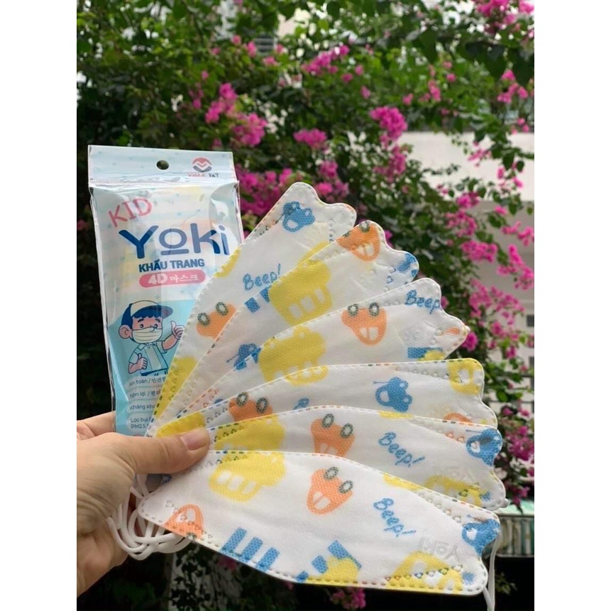Khẩu Trang Em Bé 4D Yoki KID - Bịch 6 cái KF94