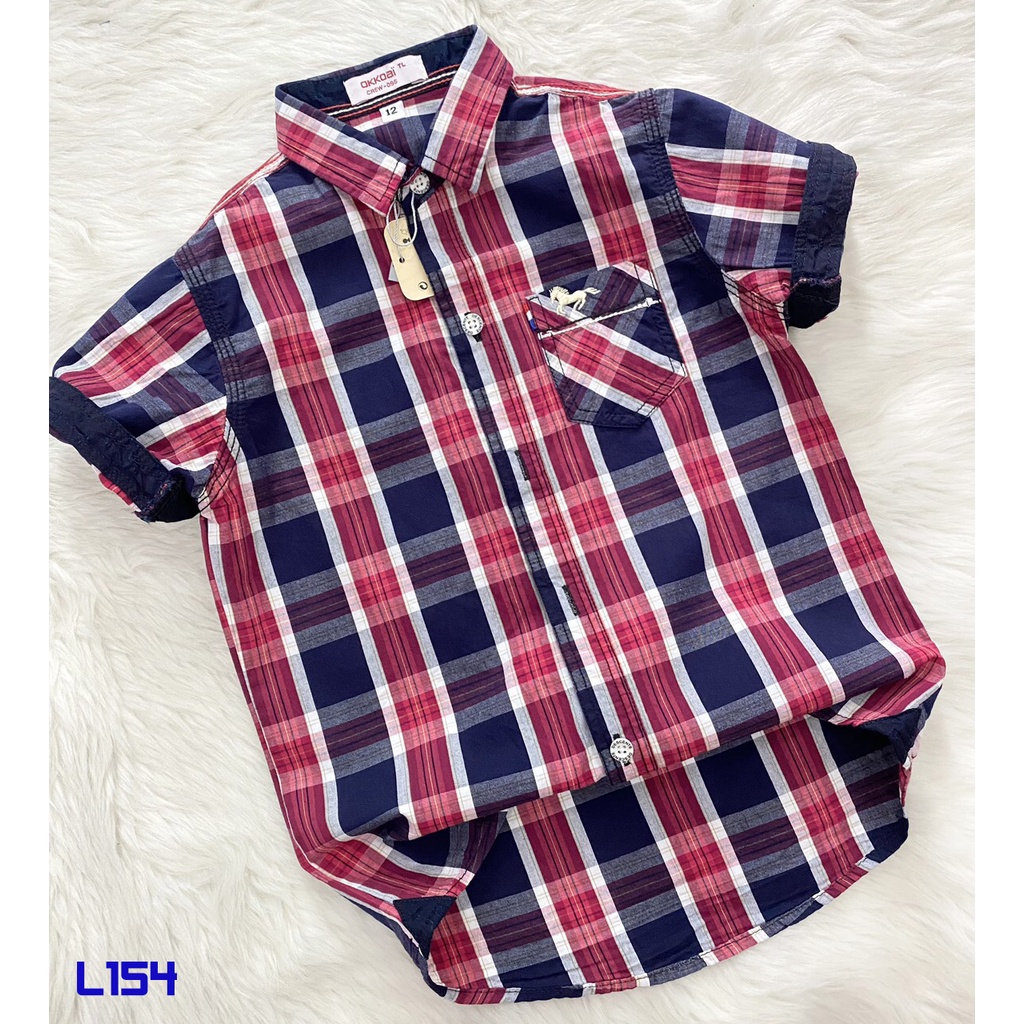 Áo sơ mi cao cấp 16 đến 28 kí cho bé trai - dễ thương - cá tính, chất Kate cotton mềm mịn, mát, bền màu