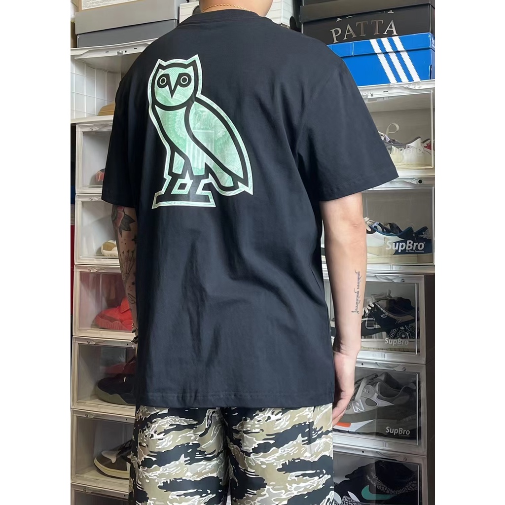 Ovo Áo Thun cotton Tay Lửng In Họa Tiết Cá Tính Trẻ Trung