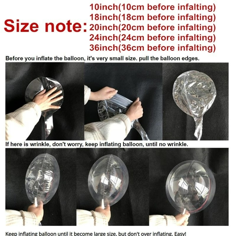 Bong bóng bằng pvc trong suốt size 12-36 inch dùng trang trí tiệc cưới/ sinh nhật/ tiệc giáng sinh