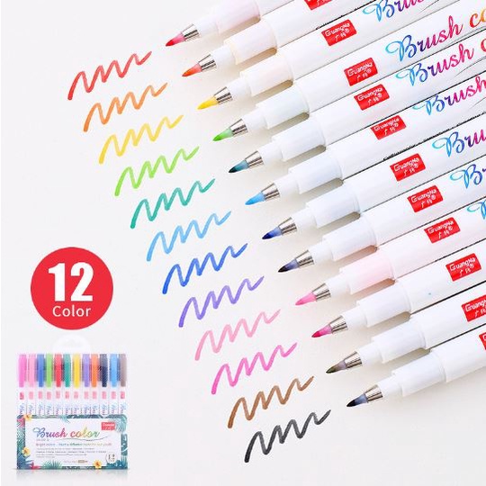 Bút luyện thư pháp, viết Calligraphy Brush Sign Pen Dupe GuangNa - BASIC COLORS