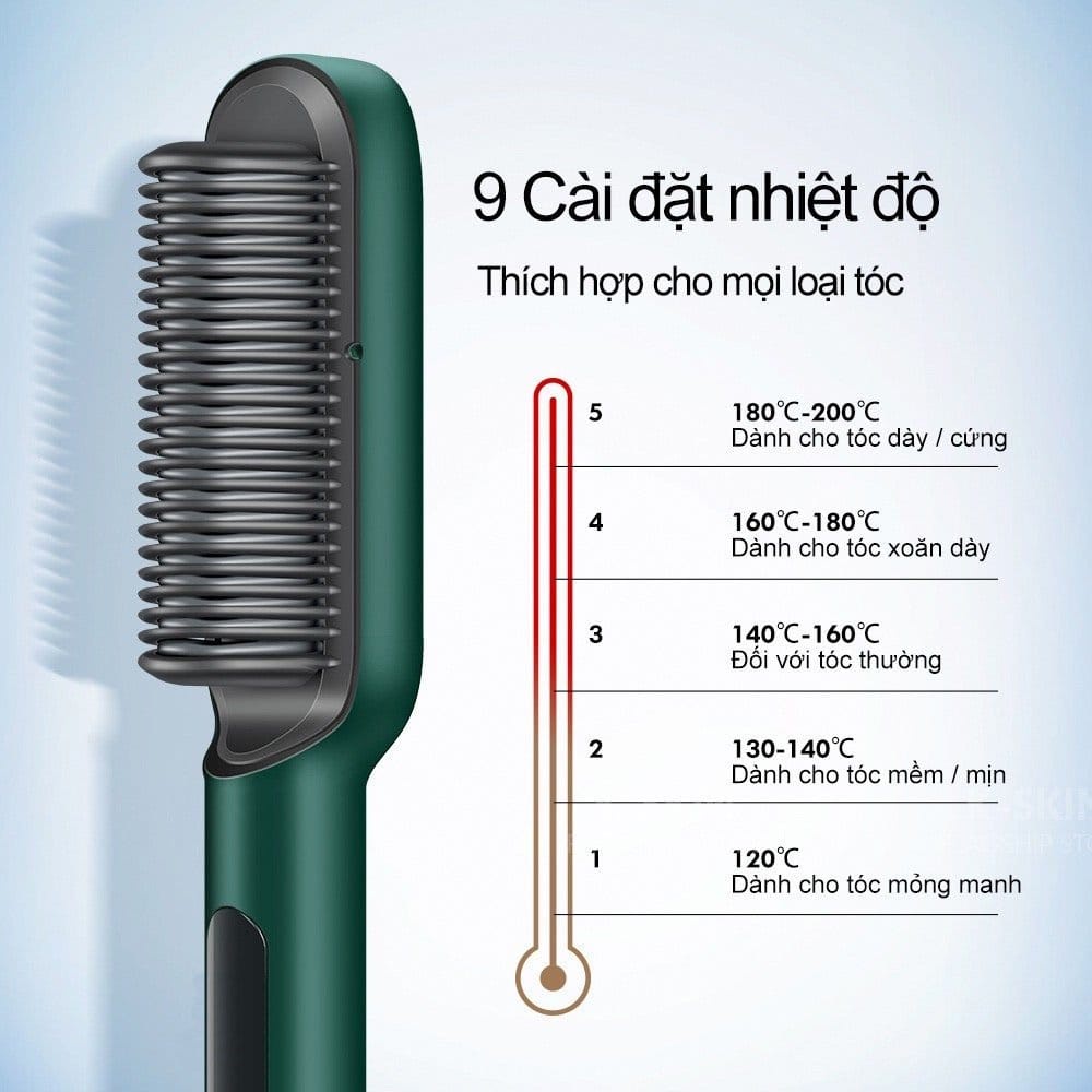 Lược điện uốn duỗi tóc thông minh 2021