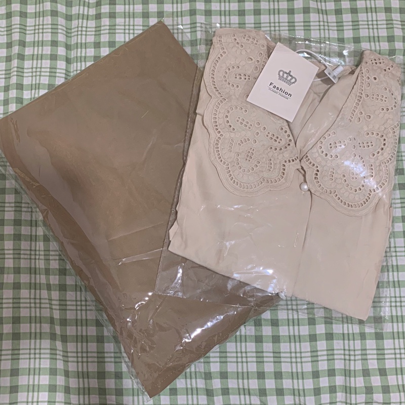 Set áo và chân váy chữ A phong cách mùa thu Pháp thanh lịch