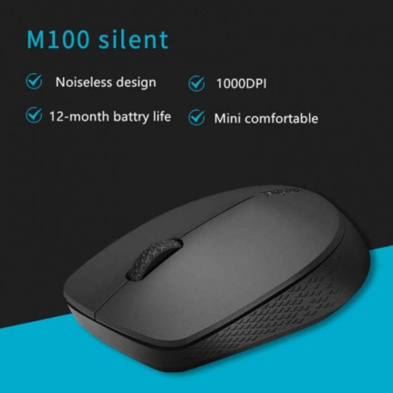 [ Tặng 10k khi theo dõi shop] CHUỘT KHÔNG DÂY RAPOO M100 - SILENT CLICK