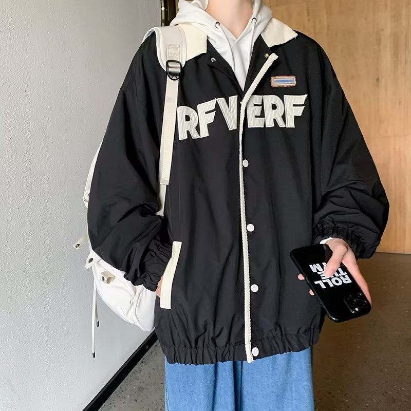 Áo Khoác Nam Dáng Rộng Cổ Gập Phong Cách Hàn Quốc Cho Cặp Đôi  áo khoác bomber áo khoác nam cao cấp áo khoác varsity