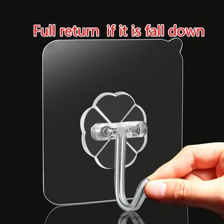 Móc treo tường dính chắc chắn nhà bếp phòng tắm ma thuật Không dấu vết móc không có móng tay trong suốt nặng treo móc lên