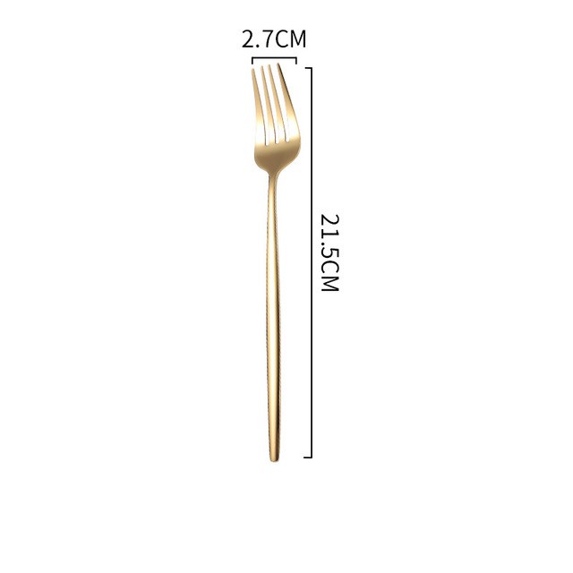 Bộ Muỗng Nĩa Đũa Vàng Gold Inox 304 Sang Trọng Cao Cấp Không Gỉ Basic Golden Cutlery