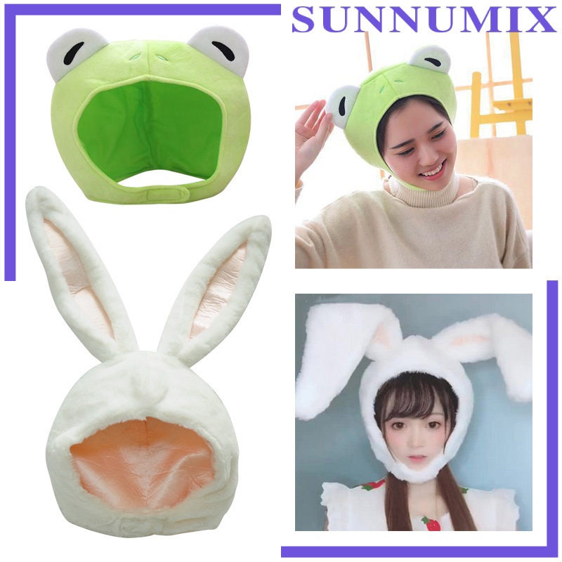 Set 2 Mũ Cotton Giữ Ấm Tai Thỏ / Ếch Giáng Sinh / Năm Mới