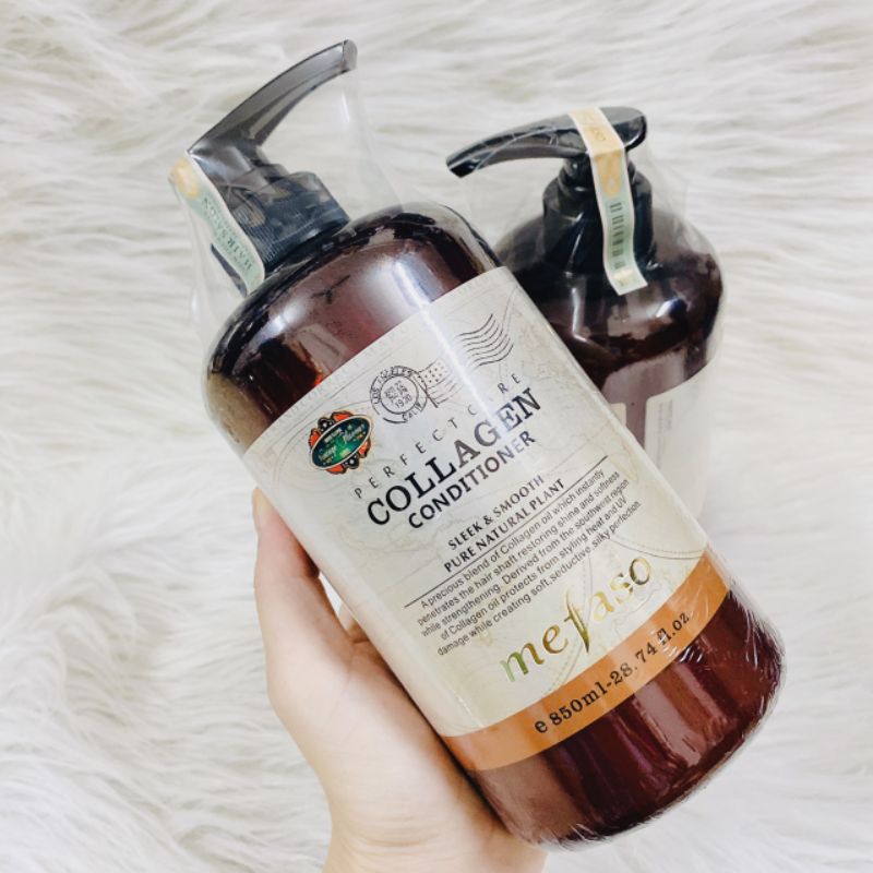 Cặp gội + xả mefaso collagen Phục hồi dưỡng bóng tóc - Chính hãng
