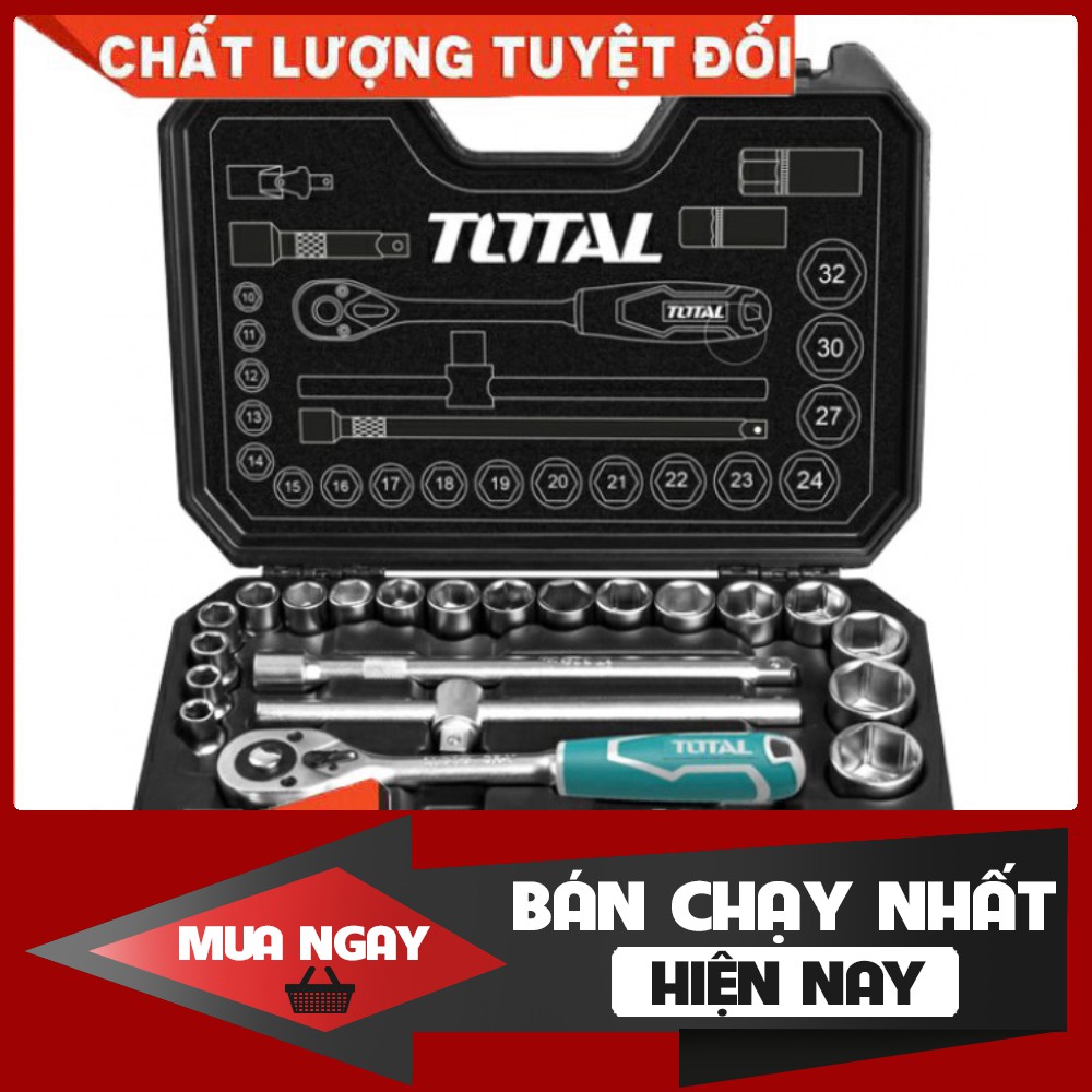 Bộ tuýp 25 chi tiết Total THT121251 [bảo hành chính hãng]